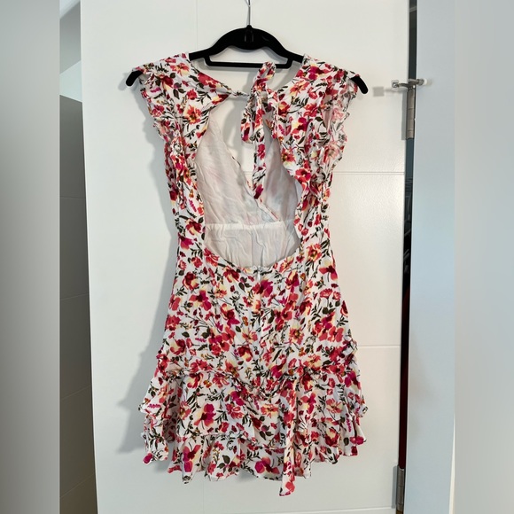 Sundae Muse White and Pink Floral Mini Dress US 8 - Picture 2 of 2